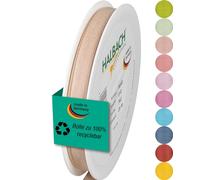 Halbach Seidenbänder Nastro regalo | larghezza 10 mm lunghezza 25 m | nastro prodotto in Germania | nastri regalo in diversi colori e larghezze, perfetto per confezionare e decorare, colore: naturale
