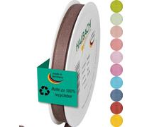 Halbach Seidenbänder Nastro regalo | larghezza 10 mm lunghezza 25 m | nastro prodotto in Germania | nastri regalo in diversi colori e larghezze, perfetto per confezionare e decorare, colore: marrone