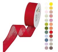 Halbach Seidenbänder Nastro regalo | larghezza 40 mm lunghezza 25 m | nastro prodotto in Germania | nastri regalo in varietà di colori e larghezze, perfetto per confezionare e decorare, colore: rosso