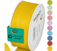 Halbach Seidenbänder Nastro regalo | larghezza 40 mm lunghezza 25 m | nastro prodotto in Germania | nastri regalo in diversi colori e larghezze, perfetto per confezionare e decorare, colore: giallo