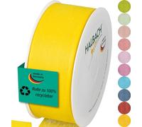 Halbach Seidenbänder Nastro regalo | larghezza 40 mm lunghezza 25 m | nastro prodotto in Germania | nastri regalo in diversi colori e larghezze, perfetto per confezionare e decorare, colore: limone