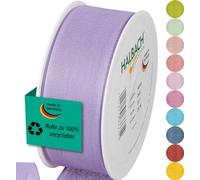 Halbach Seidenbänder Nastro regalo | larghezza 40 mm lunghezza 25 m | nastro prodotto in Germania | nastri regalo in diversi colori e larghezze, perfetto per confezionare e decorare, colore: lavanda