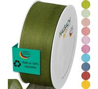 Halbach Seidenbänder Nastro regalo | larghezza 40 mm lunghezza 25 m | nastro prodotto in Germania | nastri regalo in diversi colori e larghezze, perfetto per confezionare e decorare, colore: verde