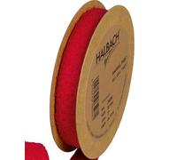 Halbach Seidenbänder Teddy - Nastro decorativo in tessuto, larghezza: 20 mm, lunghezza: 10 m, per fai da te e cucire, colore: rosso