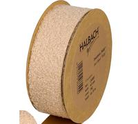 Halbach Seidenbänder Teddy - Nastro decorativo in tessuto, larghezza: 40 mm, lunghezza: 10 m, per fai da te e cucire, colore: naturale