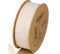Halbach Seidenbänder Teddy - Nastro decorativo in tessuto, larghezza: 40 mm, lunghezza: 10 m, per fai da te e cucire, colore: beige