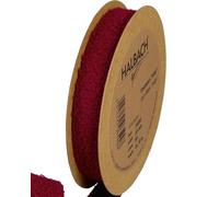 Halbach Seidenbänder Teddy tessuto decorativo | Larghezza: 20 mm Lunghezza: 10 m | Nastro in pelliccia sintetica per fai da te e cucito, colore: rosso vinaccia