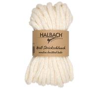 Halbach Seidenbänder Tubo in lana premium | Larghezza: 10 mm Lunghezza: 15 m | Lana Chunky per lacci spessi o per lavori a maglia a mano | Colore: bianco naturale