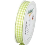 Halbach Seidenbänder Vichy - Nastro a quadretti per confezioni regalo, 15 mm, colore: Verde