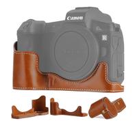Halbschale Kameratasche Canon EOS R RF, Tasche Etui, Kunstleder Marrone, CC4101b