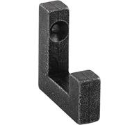 HALCÖ 0227.038.00.0.01 - Gancio per cappotto, larghezza 10 mm, gancio singolo per guardaroba in ferro zincato nero passivato, argento