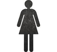 HALCÖ Cartello per WC, da incollare, da donna, in ferro zincato patinato