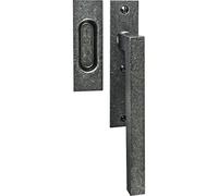 HALCÖ Lech 0104.007.00.0.01 Maniglia per Porta Scorrevole Sollevamento con Maniglia Shell (Maniglia di Ingresso) in Ferro, Nero Passivato, Argento
