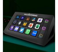 HALCONTORNO Stream Dock Slim - Steamdeck per PC Mac, Controller di streaming cablato per creatori di contenuti, tastiera macro programmabile, configurazione di gioco in streaming, OBS Studio YouTube