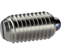 HALDER 22050.0505 Pressore a molla in acciaio inossidabile con sfera e fessura, forza della molla predefinita, M5 x 12 mm