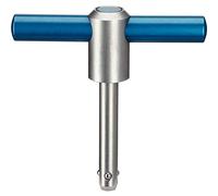 HALDER 22351.0015, autobloccante, con maniglia, perno a sfera, anodizzato blu