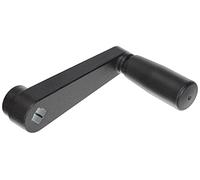 Halder 24330.0424 Manovelle/zinco pressofuso, Nero/opaco testurizzato, l=80 mm/s=10 mm