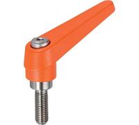 Halder 24390.0151 regolabile Leva morsetto, Arancione, D1 = 14 mm/D2 = M6/L1 = 20 mm