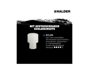 Halder Inserto di ricambio in nylon, bianco, Testa mazzuola Ø10mm Quantità:1