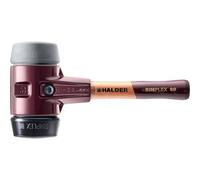 HALDER - Martello delicato, TPE-mid/gomma composizione; con corpo in ghisa malleabile e manico in legno extra corto di alta qualità | D = 80 mm/manico = extra corto | 3023.082