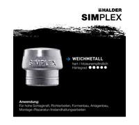 Halder – Tassello in metallo dolce per mazza SIMPLEX Ø40 mm Argento