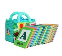 Halearo 26 Carte Alfabetiche Morbide per Bambini, Libri di Stoffa Colorati per Imparare L'ABC, Tessuto Resistente per 0-6 Anni, Ideali per le Sale Giochi (Blu)