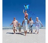 Halearo Aquilone Farfalla Blu per Bambini e Adulti, Bellissimi Aquiloni Animali Giocattolo Volante per Divertimento All'Aperto in Parchi e Spiagge, 133x70 Cm, Tessuto Leggero