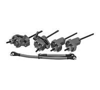 Halearo Assale a Portale Anteriore Posteriore RC, Lega di Alluminio Resistente e Acciaio Temprato, Albero di Trasmissione del Collegamento dello Sterzo per Modifiche Auto RC Axial SCX10 II 90046