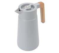 Halearo Caraffa per caffè Pentola Termica Isolata di Grande capacità da 2 Litri per Uso Domestico Manico in Legno di Faggio in Acciaio Inossidabile 304 (Grigio)