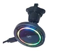 Halearo Caricabatteria da Auto Wireless Veloce da 15 W Magnetico, Supporto per Telefono Supporto per Navigazione per Auto per Caricabatterie per Telefono con Luce RGB e Morsetto