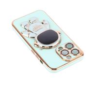 Halearo Custodia per Telefono Galvanica con Supporto Nascosto Design Elegante da Astronauta per Perfetto per L'uso Quotidiano - Materiale TPU (Verde menta #70)