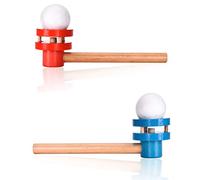 Halearo Gioco con Palla Galleggiante per Bambini, Giocattolo Classico per Migliorare L'equilibrio e Le capacità Motorie, in Legno Rosso, 15,5 X 4,2 X 5 cm. (Blu)