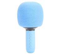 Halearo Microfono Karaoke Portatile Portatile con Illuminazione Ambientale RGB Supporto Doppio Microfono con Cancellazione del Rumore per Canto per Regalo di Duetti per Bambini (Blu)