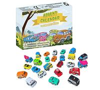 Halearo Mini Macchinine Giocattolo da Tirare Indietro Calendario (Arancia) | Plastica ABS, Assortimento di Veicoli, Movimento Senza Batteria, Conto Alla Rovescia per Natale, Adatto Ai Bambini, No, Da