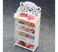 Halearo Mini Scarpiera in Plastica per Casa delle Bambole, Design Squisito Fatto a Mano, Accessori Perfetti per Bambole, Multicolore, Dimensioni 19,5 * 9 Cm, Include 1 unità (Bianca)