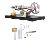 Halearo Modello di Generatore di Motore Stirling Ad Aria Calda per Progetti di Scienze Educative e Apprendimento della Fisica - Lega di Alluminio e Vetro, 180x90x85 Mm