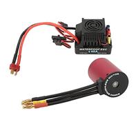 Halearo Motore Brushless S3650 e ESC 60A Combinato con Design Impermeabile a Coppia Elevata per Auto Telecomandata 1/10 Rosso e