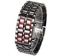 Halearo Orologio da Polso a Specchio Alla Moda Orologio Digitale Lava LED Elegante per Uomo e Donna Sport All'aria Aperta Lega di Titanio 46mm (Nero1)