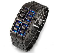 Halearo Orologio da Polso a Specchio Alla Moda Orologio Digitale Lava LED Elegante per Uomo e Donna Sport All'aria Aperta Lega di Titanio 46mm (Nero2)