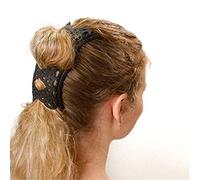Halearo Pettini per Capelli a Doppio Cursore Forcine per Capelli Elastiche Alla Moda Presa Comoda per Donne e Ragazze Plastica e Silicone 1 Pezzo (Nera)