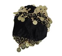 Halearo Sciarpa da Danza Hip con Moneta Dorata con Delizioso Effetto Sonoro Uso Versatile per Danzatrici del Ventre Materiale in Tessuto Morbido Vita da 81 Cm Design Elegante per Vari Stili (#1)