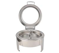 Halearo Set da Buffet per Scaldavivande Rotondo con Coperchio Trasparente per Eventi di Catering Scaldavivande in Acciaio Inossidabile da 6 Litri 300 W (Pentola a 2 scomparti)