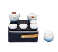 Halearo Set da tè Portatile per Auto Set da Teiera da Viaggio in Ceramica con Pratica Borsa per il Tempo Libero All'aperto