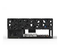 Halearo Telaio per Mining Rig a 6 GPU, Case per Schede Madri ATX, Rack Impilabile per Computer da Mining con 4 Ventole di Raffreddamento, Spaziatura delle Schede di 81 Mm per di (Black)