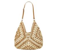Halemet Borsa hobo in paglia da donna, stile vintage, borsa a spalla, contiene di tutto, borsa da spiaggia, vacanze, lavoro, tutti i giorni, estate, Taglia unica