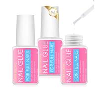 halercay 3 * 8g Colla per Unghie Finte Extra Forte,Adesivo per Unghie press-on,la Colla per Unghie Viene Fornita con Pennelli,Facile da Applicare Sulle Unghie,non Facile da Sprecare o Creare Pasticci