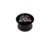 Half Britain and Lucian, bandiera britannica di Santa Lucia, per bambine e ragazze PopSockets PopGrip Adesivo