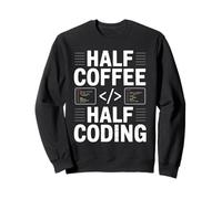 Half Coffee Half Coding vintage Codice di programmazione per gli uomini Felpa