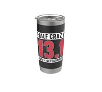 Half Crazy 13.1 100% Determinato Trail Runners Mezza Maratona Bicchiere termico in acciaio inox doppia parete