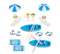 Half Forest Micro Paesaggio della Spiaggia Miniature Oggetti Spiaggia Decorazione Spiaggia Miniatura Mini Decorazioni da Spiaggia per Regalo Fai da Te per Piscina con Sabbiera da Giardino (18 Pc)